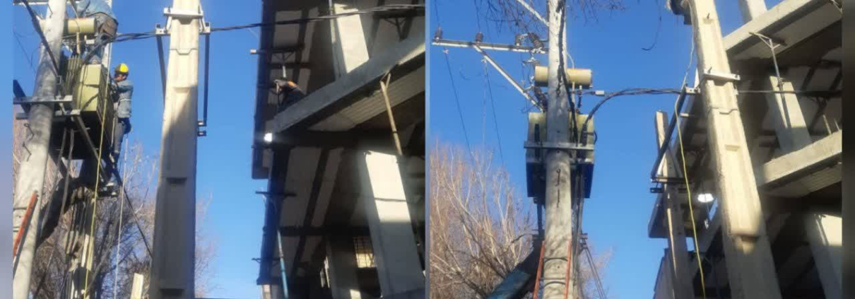 جابجایی یک دستگاه ترانس هوایی ۲۵۰kva در محدوده برق منطقه ۴